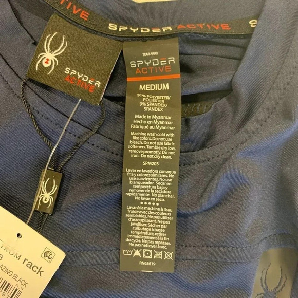Spyder Men's Breathable Quick Dry Stretch SPM203 Athletic T-Shirt Size M‎ NWT - Picture 6 of 12